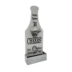 GENERICO - Destapador De Botellas Cerveza De Pared Diseño Bar Terraza - Blanco