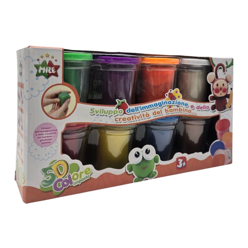 FLIPEREX - Set De Masas 8 Colores Latas Plasticina Didactica Divertida