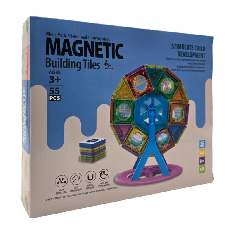GENERICO - Set De Construccion Magnetico Piezas Magneticas 55 Piezas