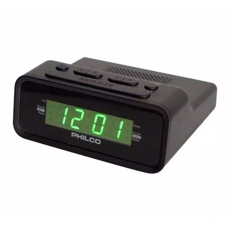 PHILCO - Radio Reloj Despertador Con Alarma Digital Philco Negro