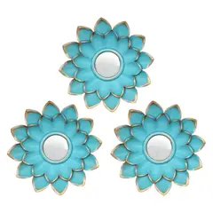 FLIPEREX - Set 3 Marcos De Espejos Flor De Loto Decorativo Calipso Deco