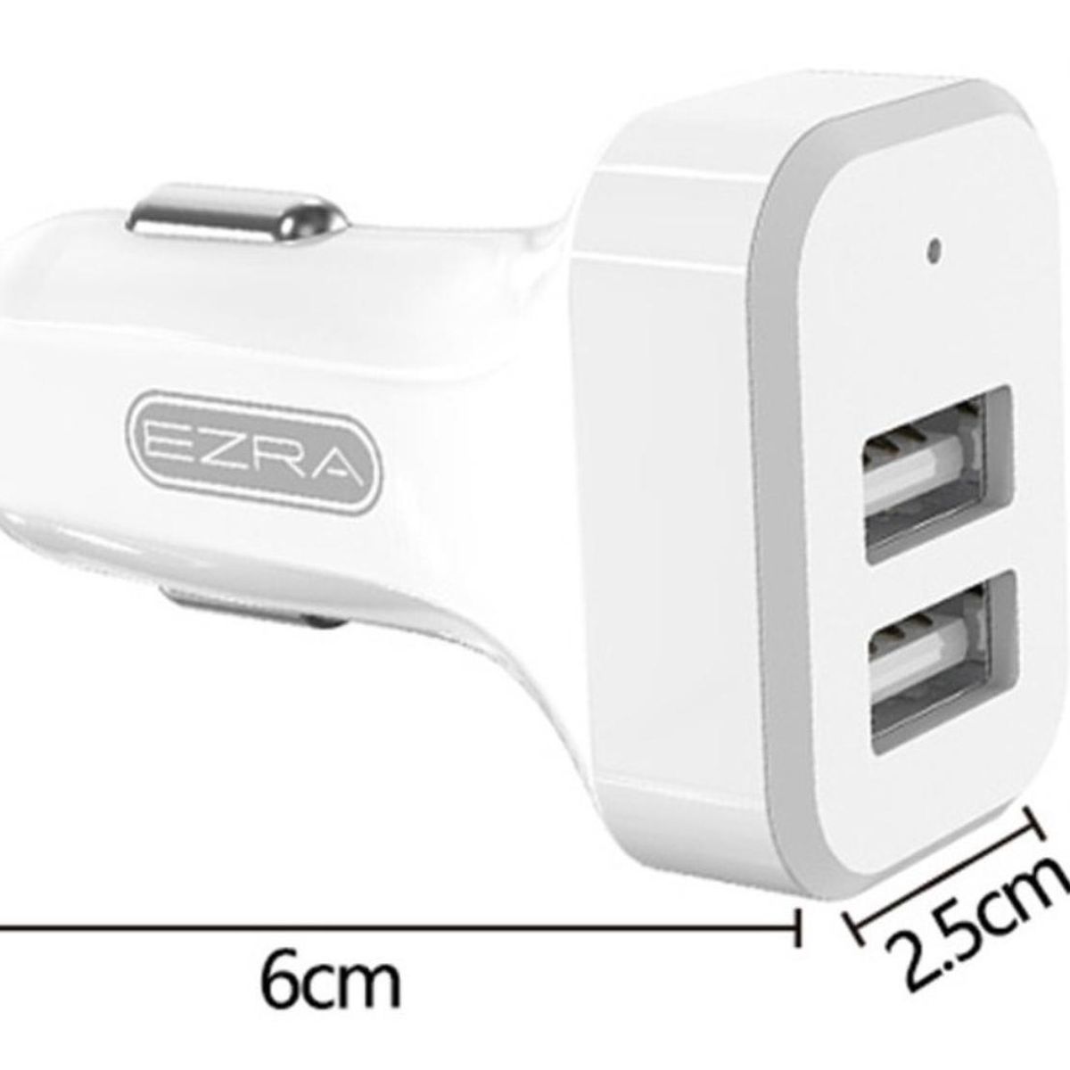 EZRA - Cargador De Telefono Para Auto Doble Entrada Blanco