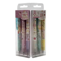 FLIPEREX - Set 6 Boligrafos Tinta Gel Negro Cute Kawaii 6 Diseños Color