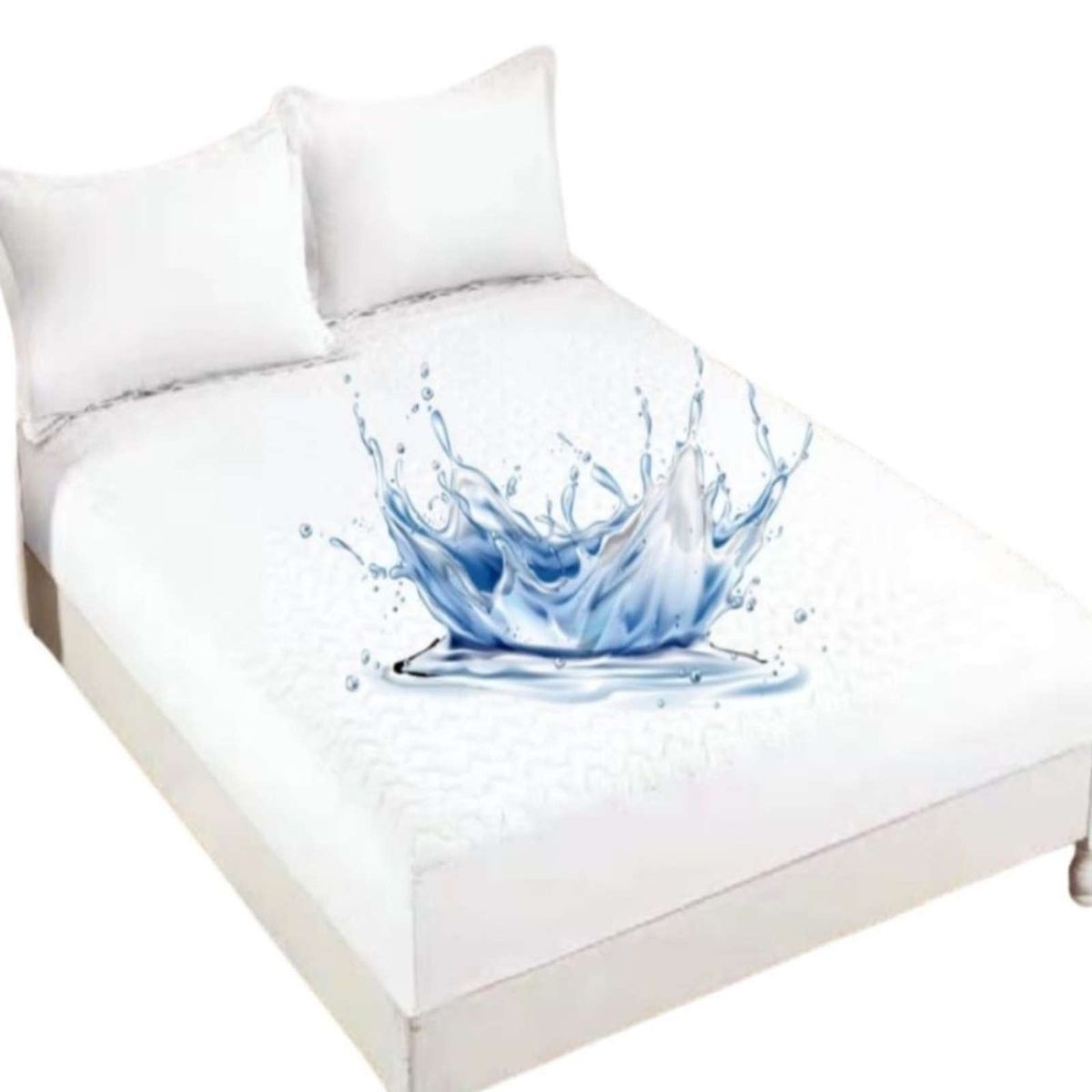 GENERICO - Protector de colchón 2 plazas IMPERMEABLE Blanco