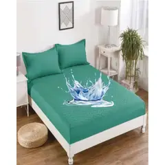 GENERICO - Protector de colchón 2 plazas IMPERMEABLE Turquesa