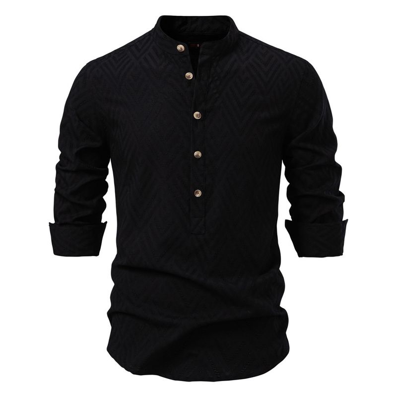 BLWOENS - Polera de manga larga para hombres - Negro_.