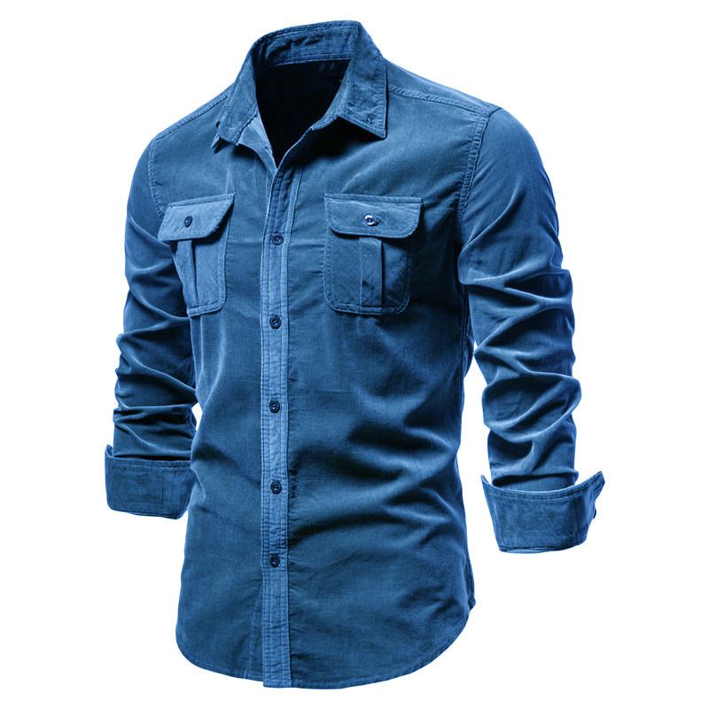 BLWOENS - Polera de manga larga para hombres - Azul