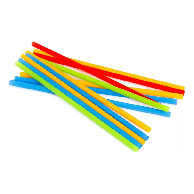 GENERICO - Bombillas Plasticas Gruesas de Colores 8x205mm 100 unidades