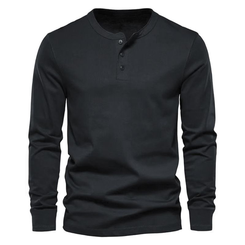 BLWOENS - Polera de manga larga para hombres - Negro_.