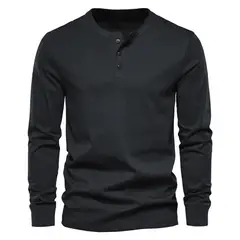 BLWOENS - Polera de manga larga para hombres - Negro_.