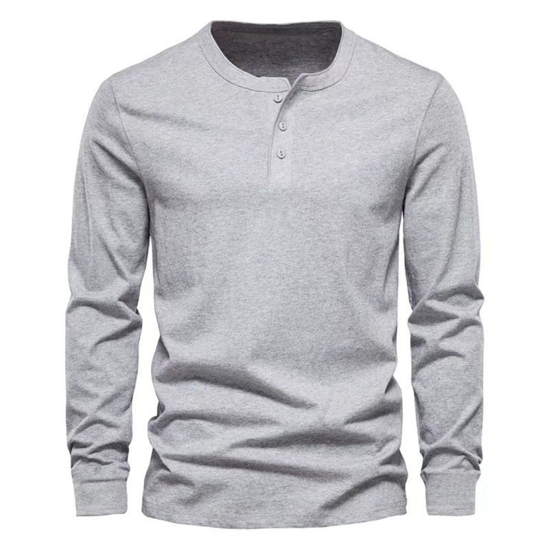 BLWOENS - Polera de manga larga para hombres - Gris