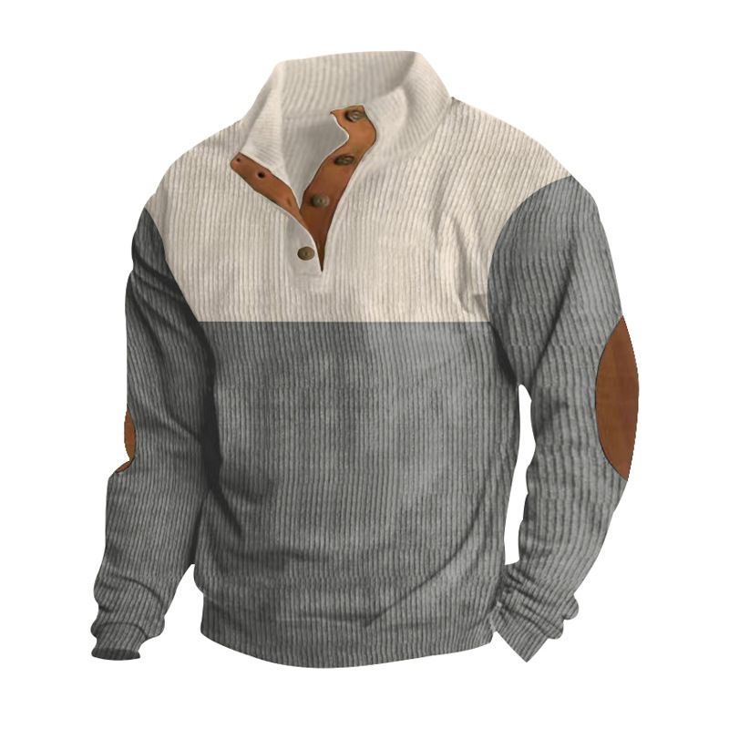 BLWOENS - Polera de manga larga para hombres - Gris_.