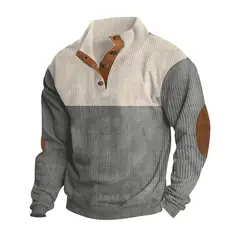 BLWOENS - Polera de manga larga para hombres - Gris_.