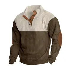 BLWOENS - Polera de manga larga para hombres - Marrón