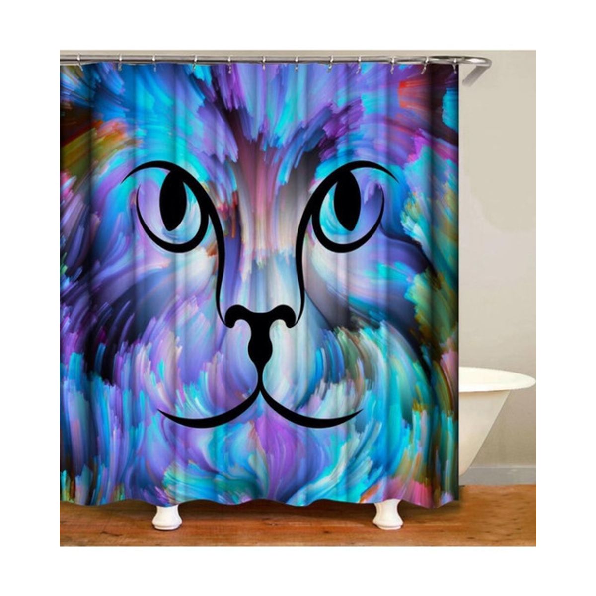 GENERICO - CORTINA DE BAÑO MAS FORRO DE DUCHA IMPERMEABLE