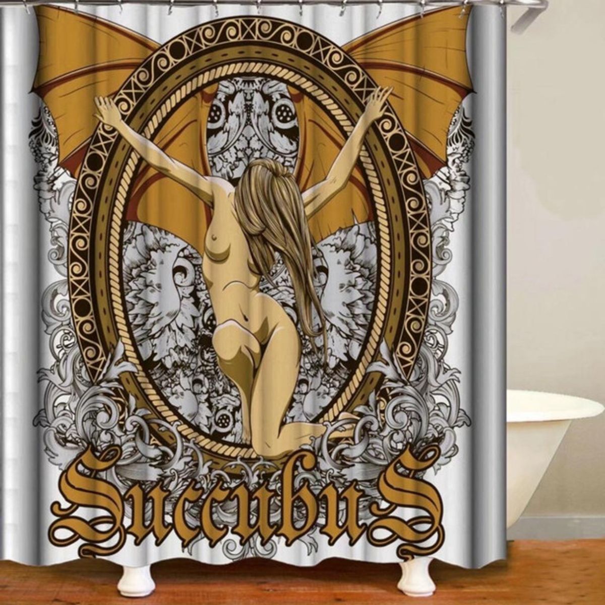 GENERICO - CORTINA DE BAÑO MAS FORRO DE DUCHA IMPERMEABLE