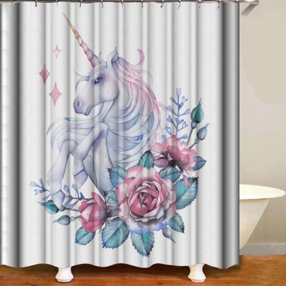 GENERICO - CORTINA DE BAÑO MAS FORRO DE DUCHA IMPERMEABLE