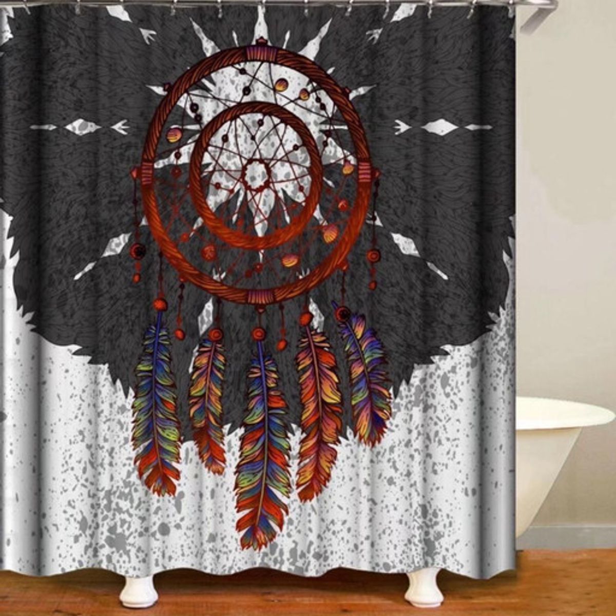 GENERICO - CORTINA DE BAÑO MAS FORRO DE DUCHA IMPERMEABLE