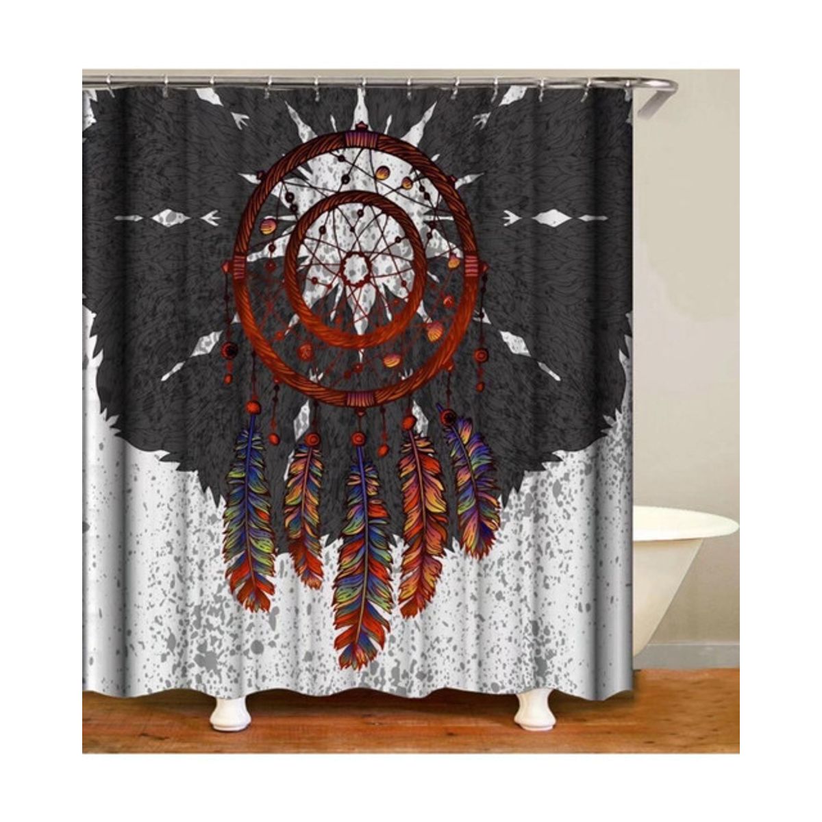 GENERICO - CORTINA DE BAÑO MAS FORRO DE DUCHA IMPERMEABLE