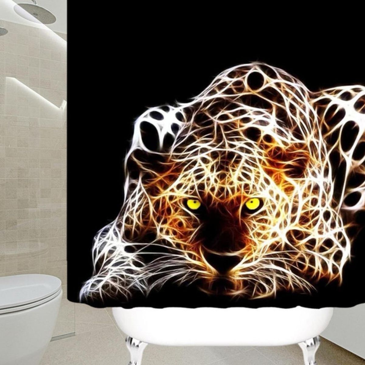 GENERICO - CORTINA DE BAÑO MAS FORRO DE DUCHA IMPERMEABLE