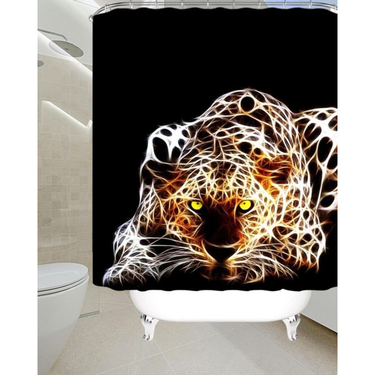 GENERICO - CORTINA DE BAÑO MAS FORRO DE DUCHA IMPERMEABLE