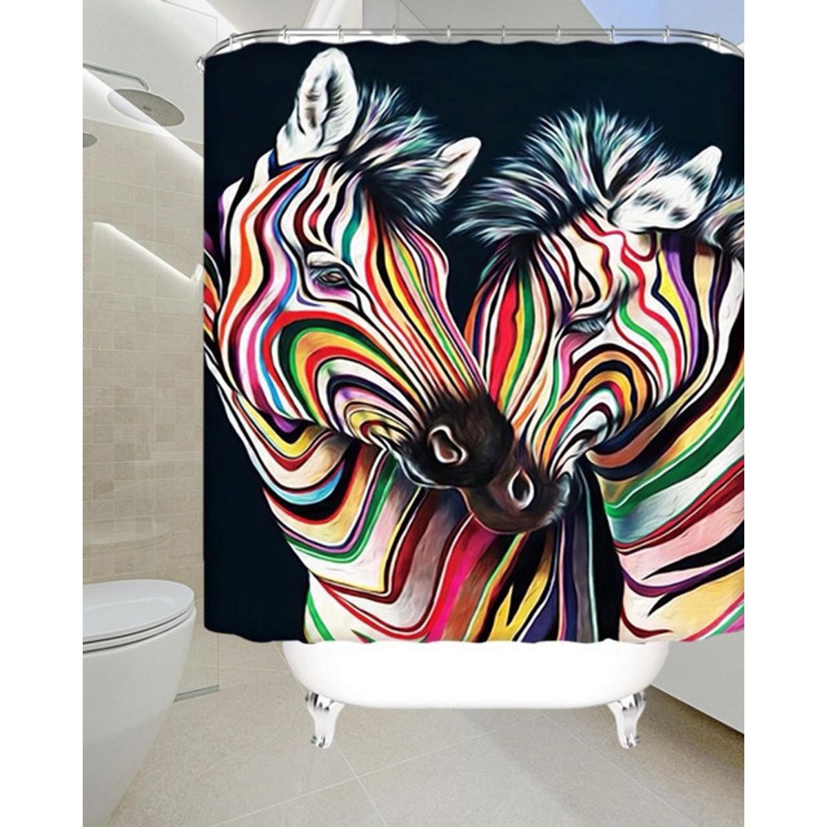 GENERICO - CORTINA DE BAÑO MAS FORRO DE DUCHA IMPERMEABLE.