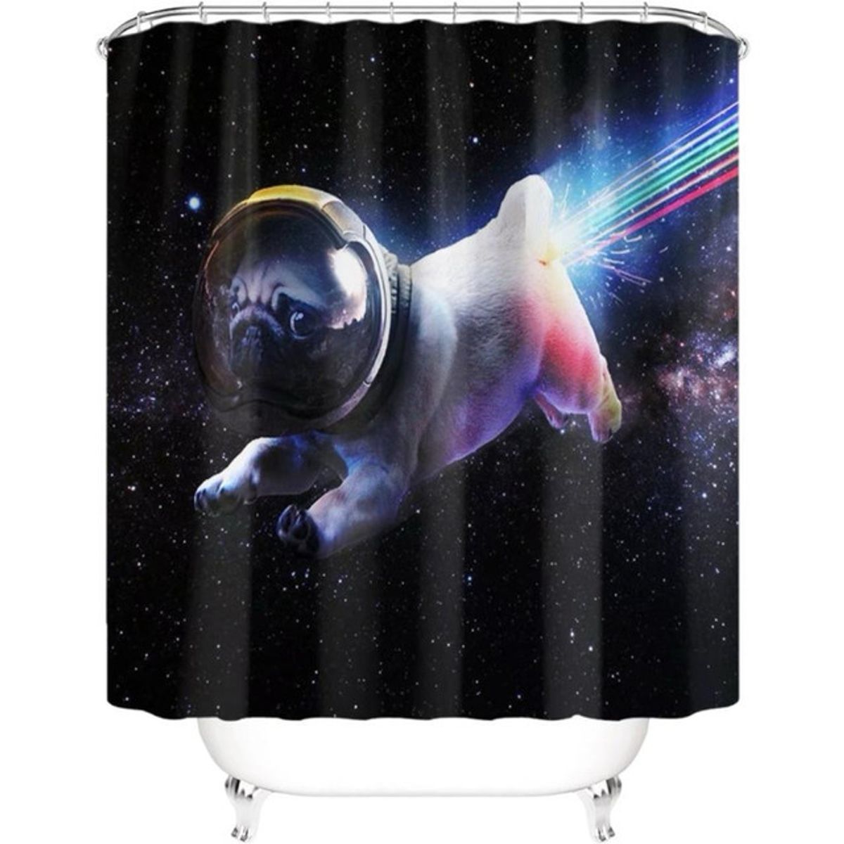 GENERICO - CORTINA DE BAÑO MAS FORRO DE DUCHA IMPERMEABLE.