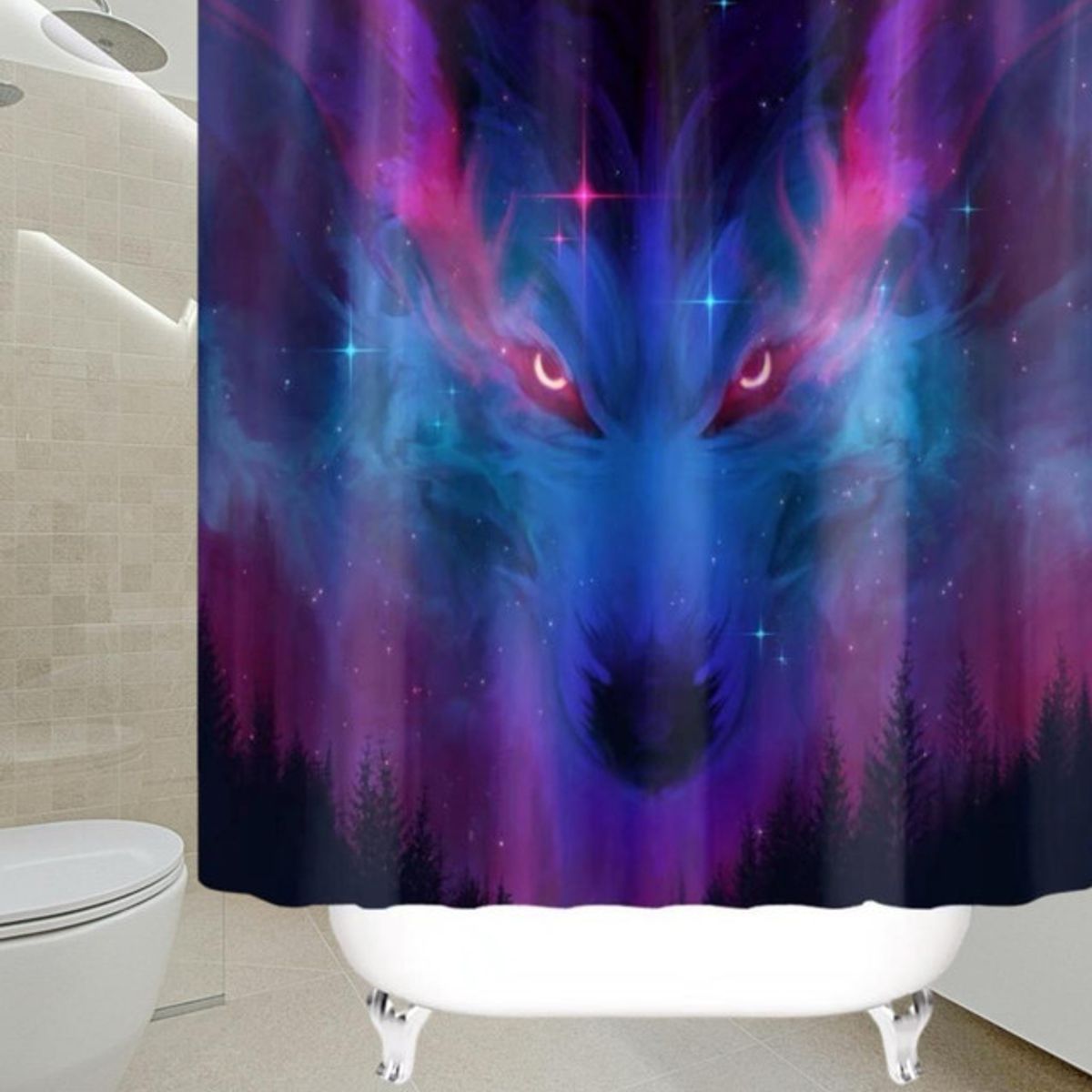 GENERICO - CORTINA DE BAÑO MAS FORRO DE DUCHA IMPERMEABLE