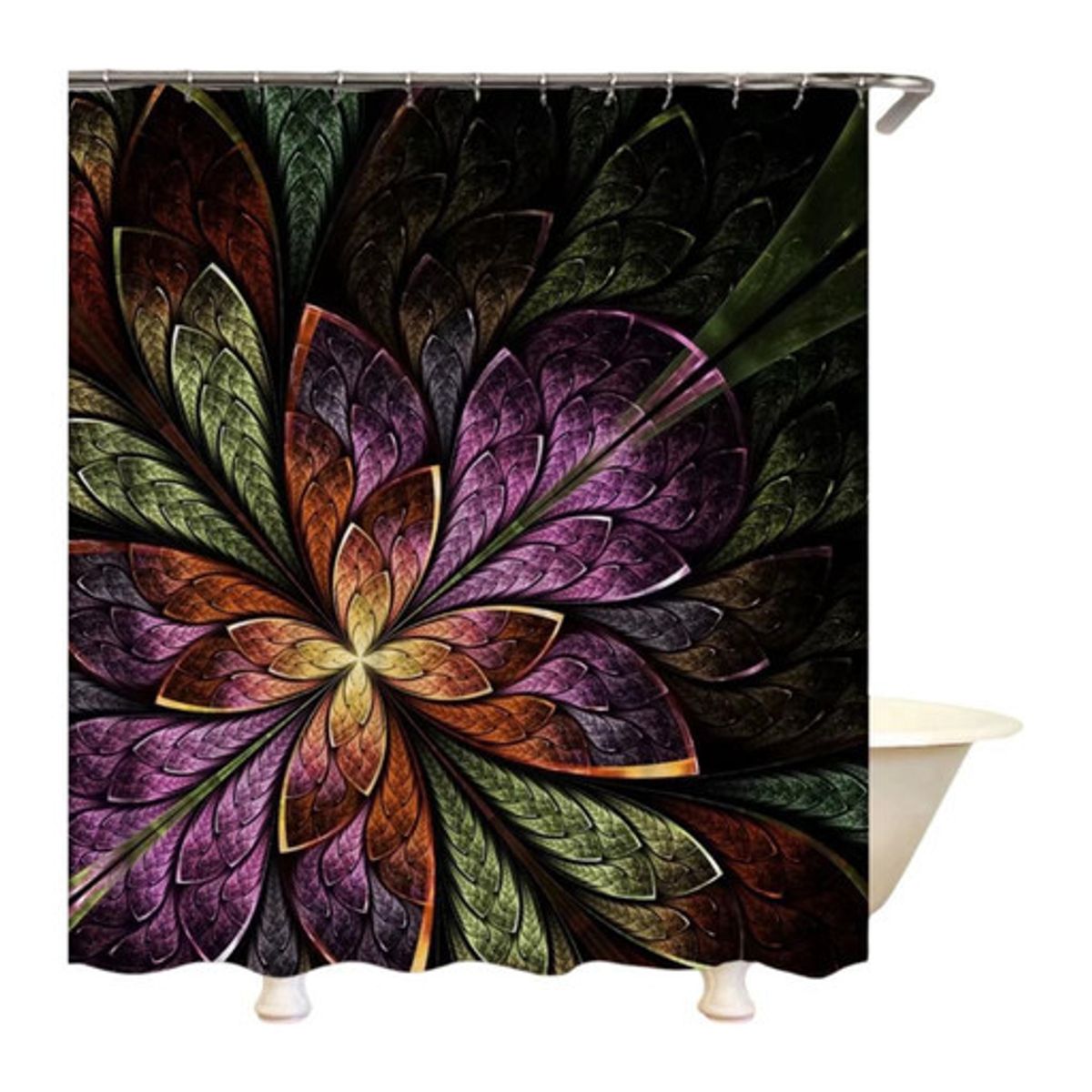 GENERICO - CORTINA DE BAÑO MAS FORRO DE DUCHA IMPERMEABLE