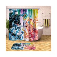 CORTINA DE BAÑO MAS FORRO DE DUCHA IMPERMEABLE