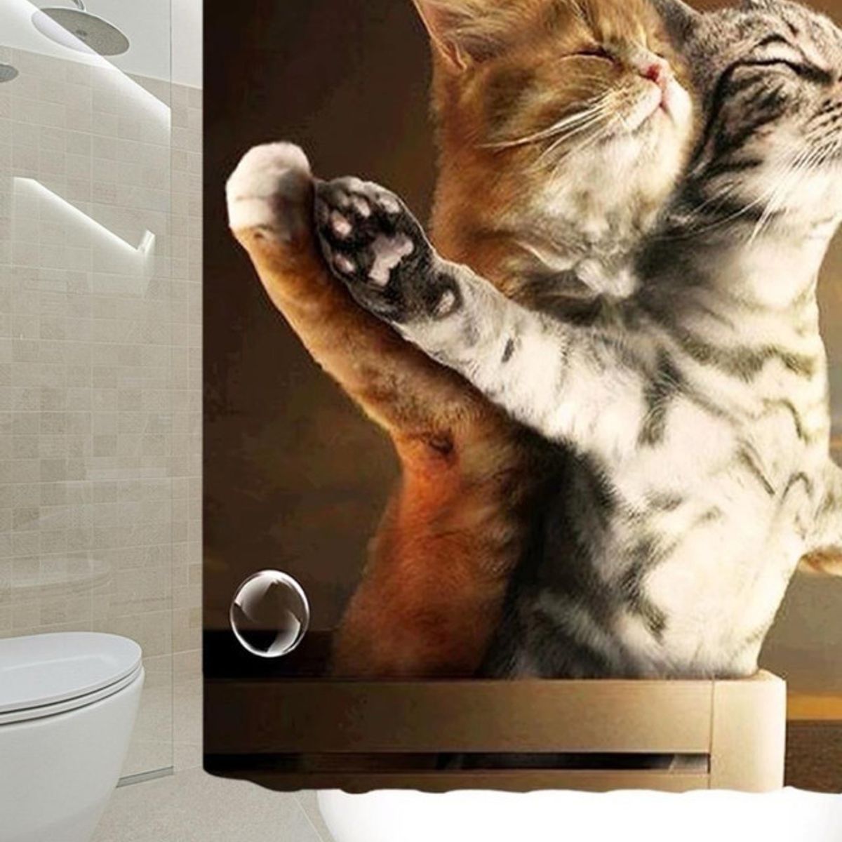 GENERICO - CORTINA DE BAÑO MAS FORRO DE DUCHA IMPERMEABLE