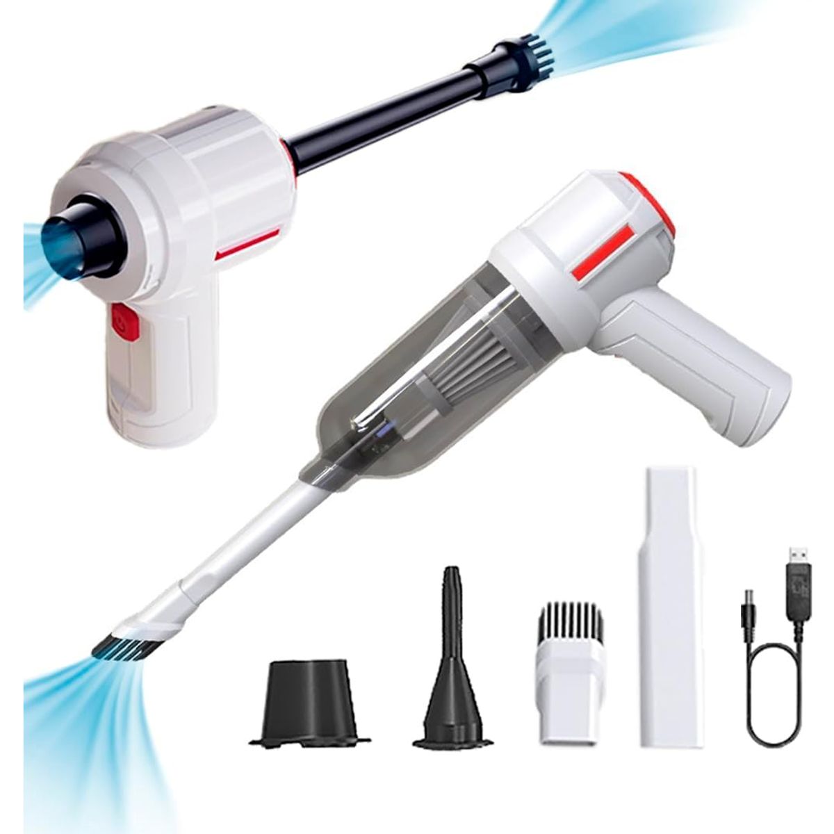Aspiradora Auto Portátil Inalámbrica Recargable Color Blanco, marca GENERICO - Foto Principal