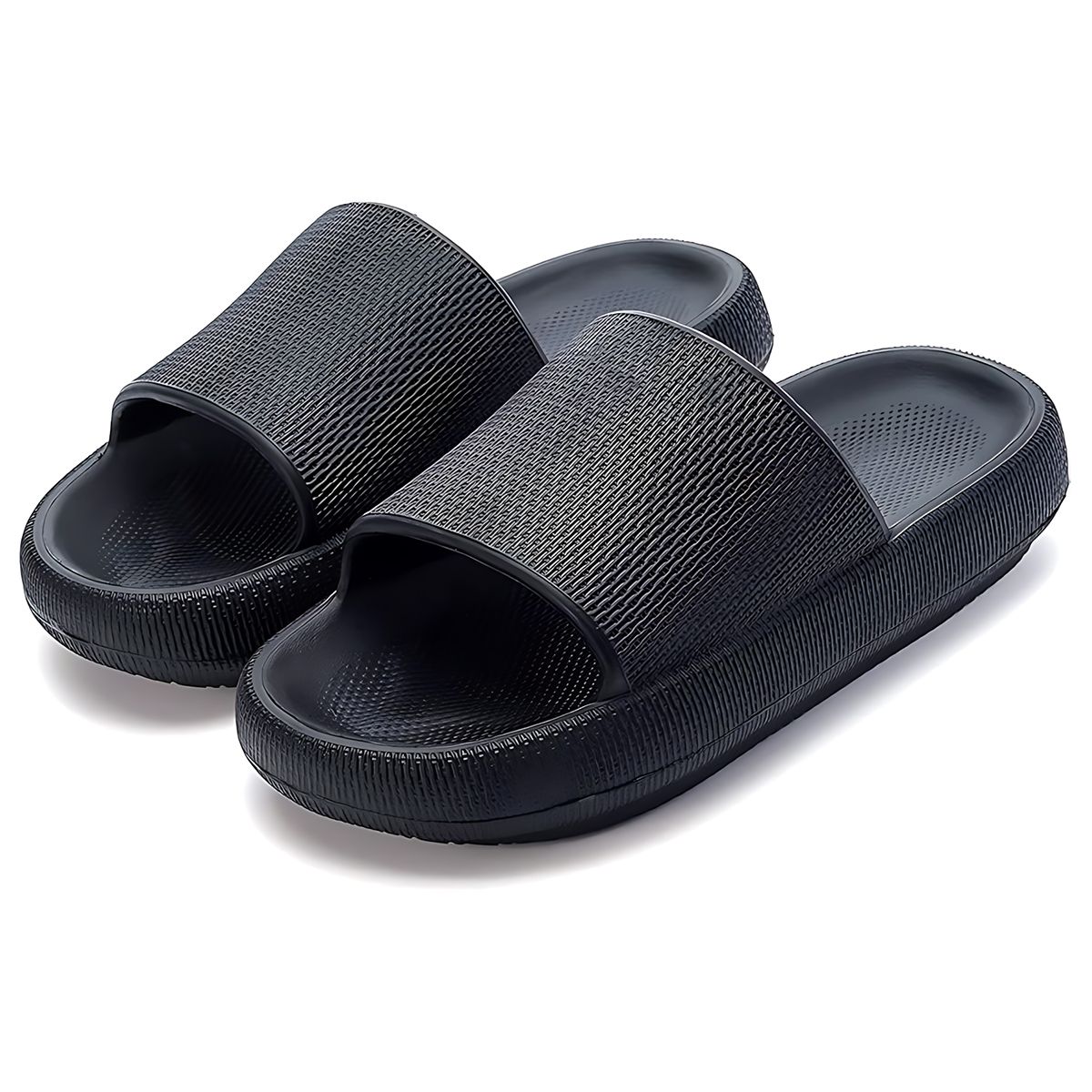EINICIO - Pantuflas De Baño De Eva Antideslizantes Y Antiolor-Negro