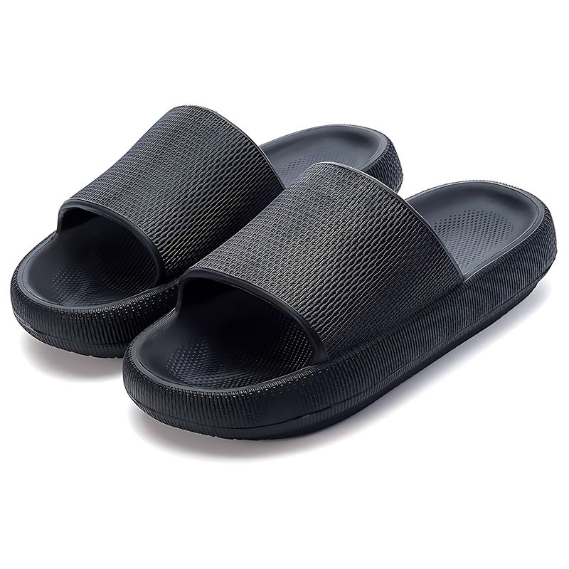 EINICIO - Pantuflas De Baño De Eva Antideslizantes Y Antiolor-Negro