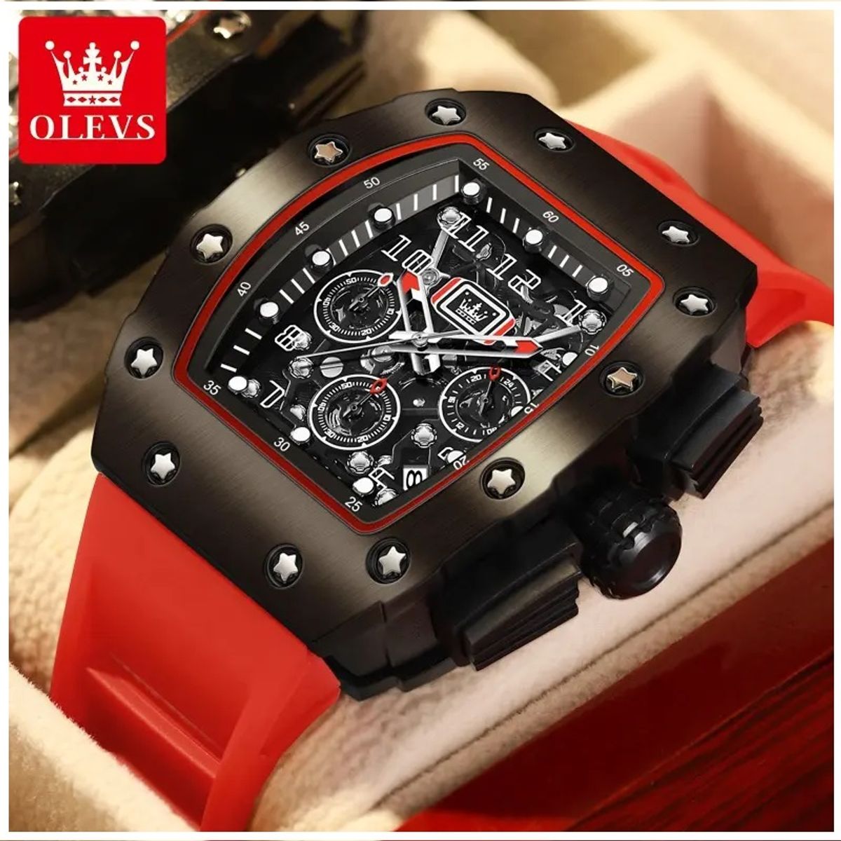 STARTECHOFFICE - Reloj Deportivo de Lujo para Hombre Correa Silicona y Cristal Zafiro