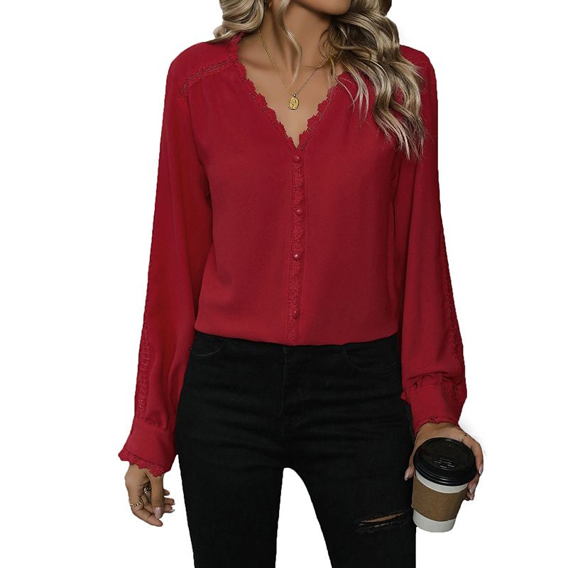 BLWOENS - Polera Manga Larga Mujer - Rojo