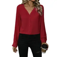 BLWOENS - Polera Manga Larga Mujer - Rojo