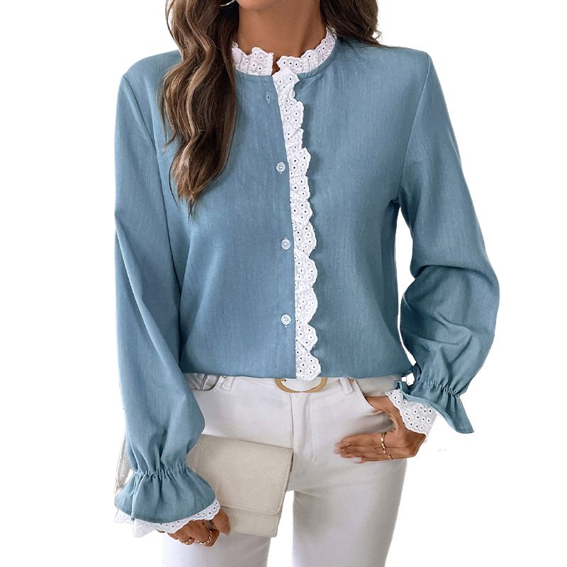 BLWOENS - Polera Manga Larga Mujer - Azul