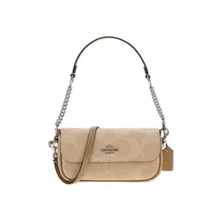 COACH - A denim and leather single-shoulder crossbody handbag CAN70