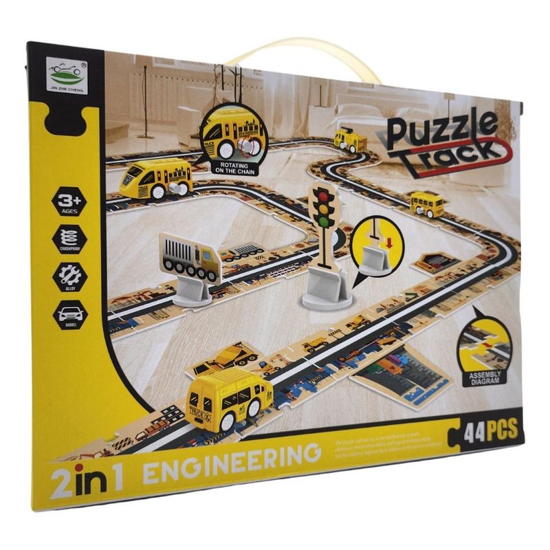 GENERICO - Juguete Pista De Autos Puzzle 44 Piezas Infinitas Formas