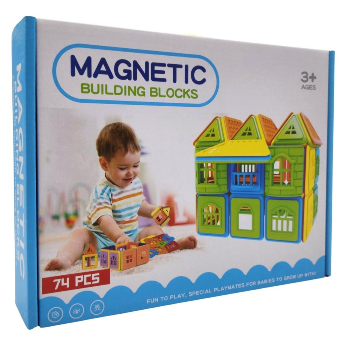 GENERICO - Set De Construccion Magnetico Piezas Magneticas 74 Piezas