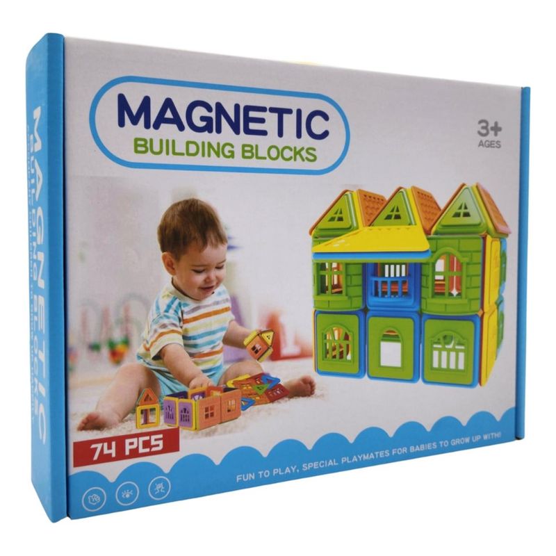 GENERICO - Set De Construccion Magnetico Piezas Magneticas 74 Piezas