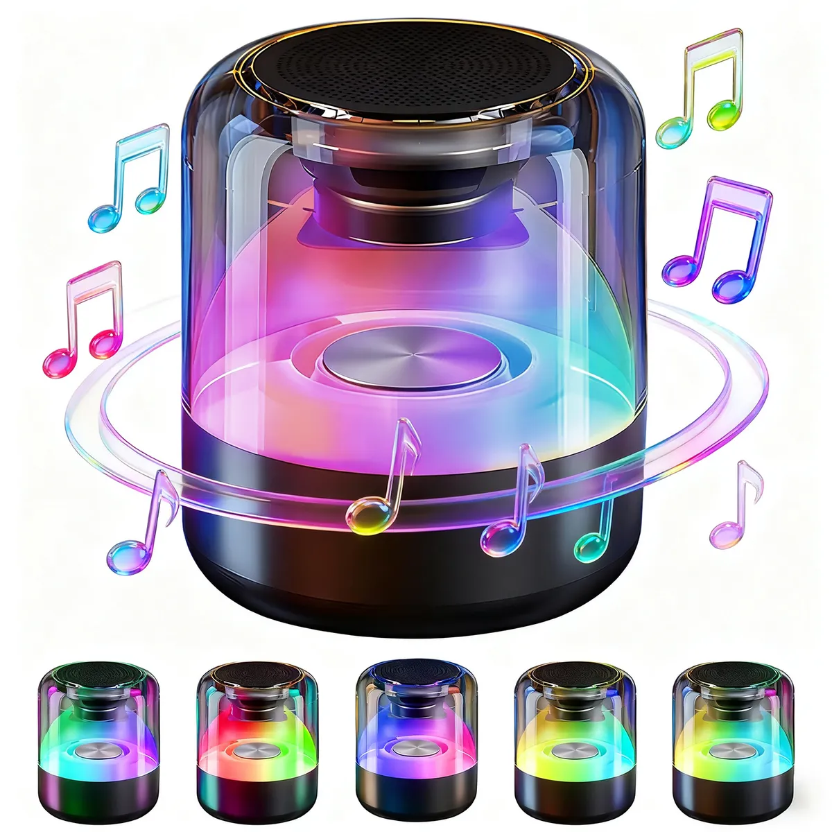 VIDITA - Parlante Bluetooth Portátil con Luces LED Sonido 360°