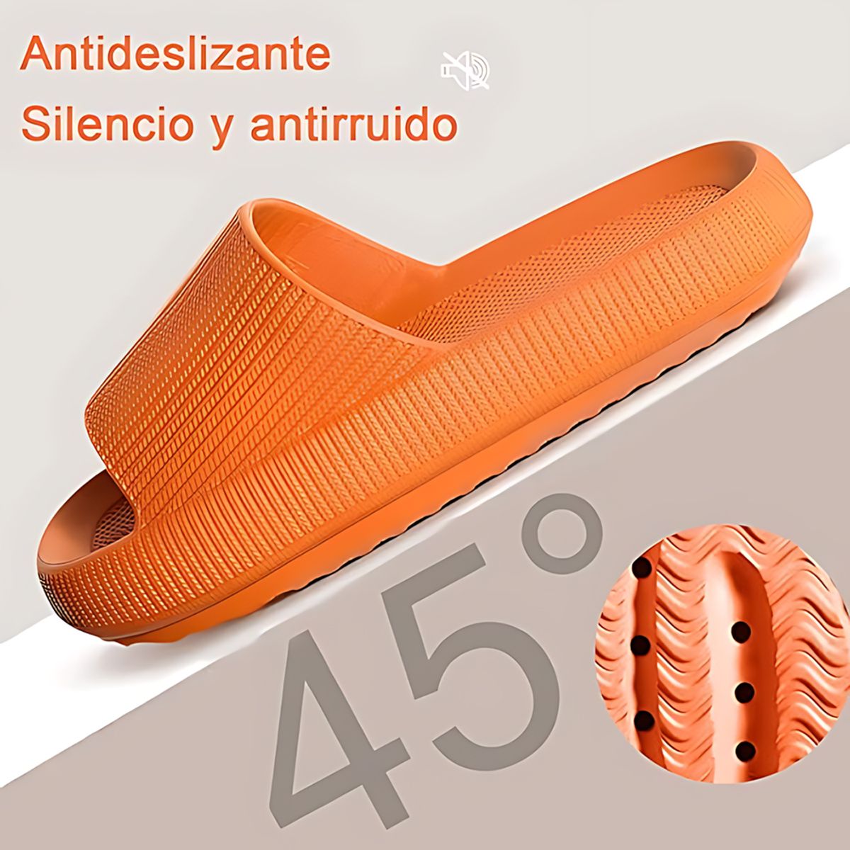 EINICIO - Pantuflas De Baño De Eva Antideslizantes Y Antiolor-Naranja