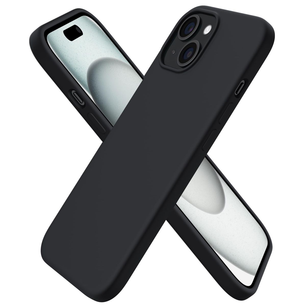 GENERICO - Carcasa De Silicona Para iPhone 15 Normal - Negro.