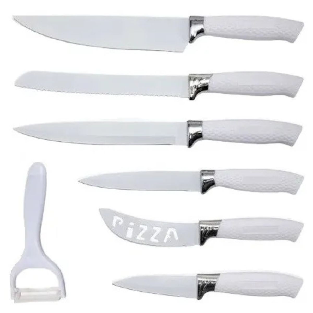 GENERICO - Juego de 7 Cuchillos Profesionales Blancos