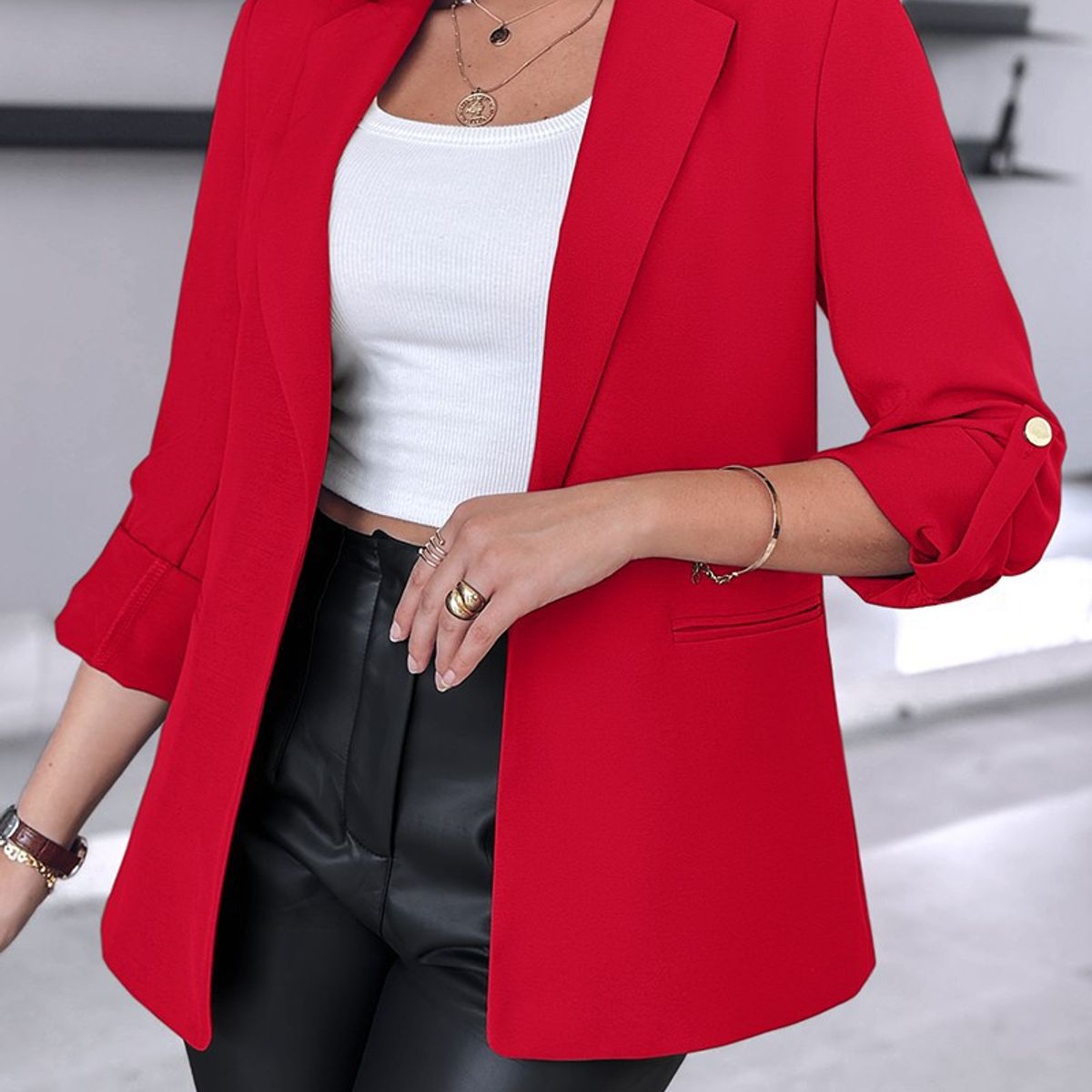 BLWOENS - Chaqueta de invierno para mujer - Rojo