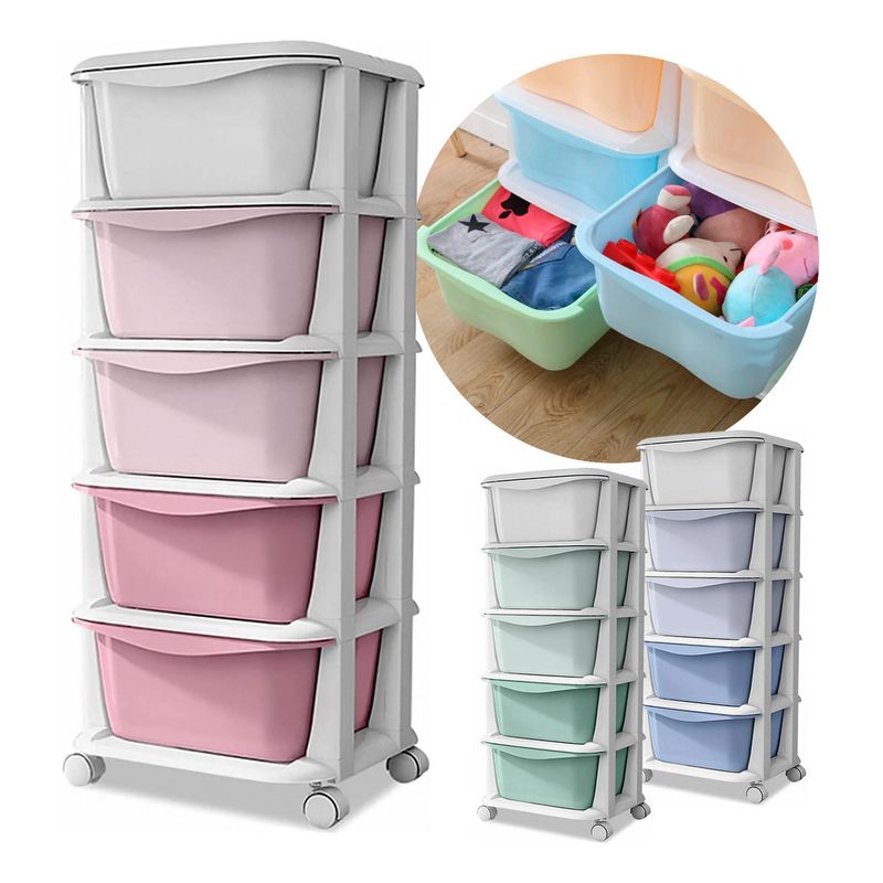 ANYHOGAR - Cajonera 5 Pisos Organizador Cocina Baño Closet Con Ruedas
