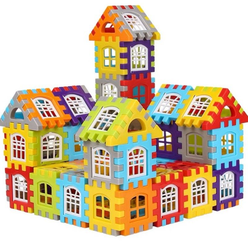DANWEILE - Bloques de Construcción Educativos con Temática de Casas Para Niños 210 piezas