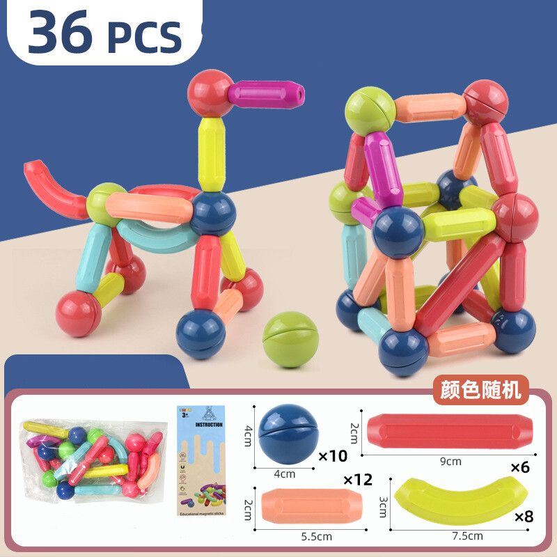 DANWEILE - Paquete de 36 Varillas Magnéticas Para Niños